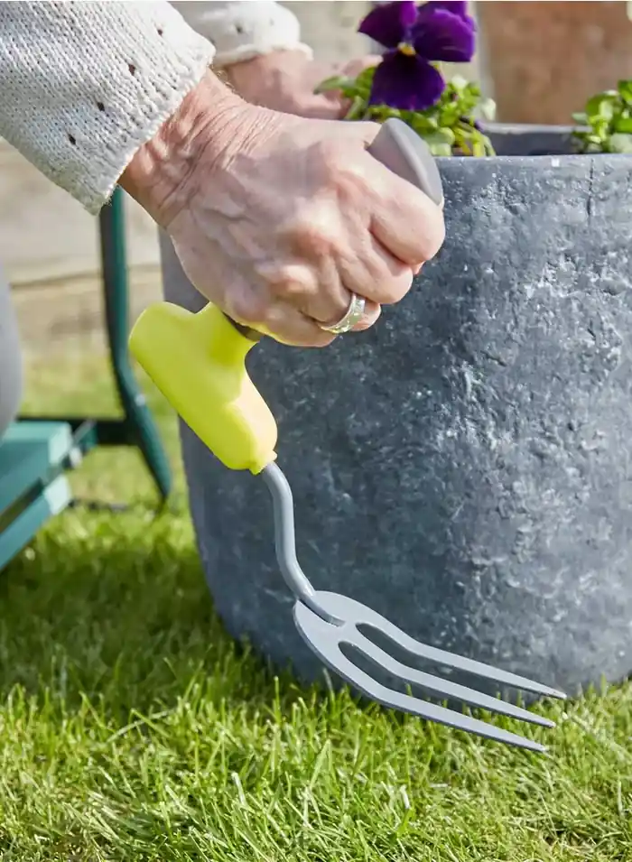 comfi grip garden fork used outside